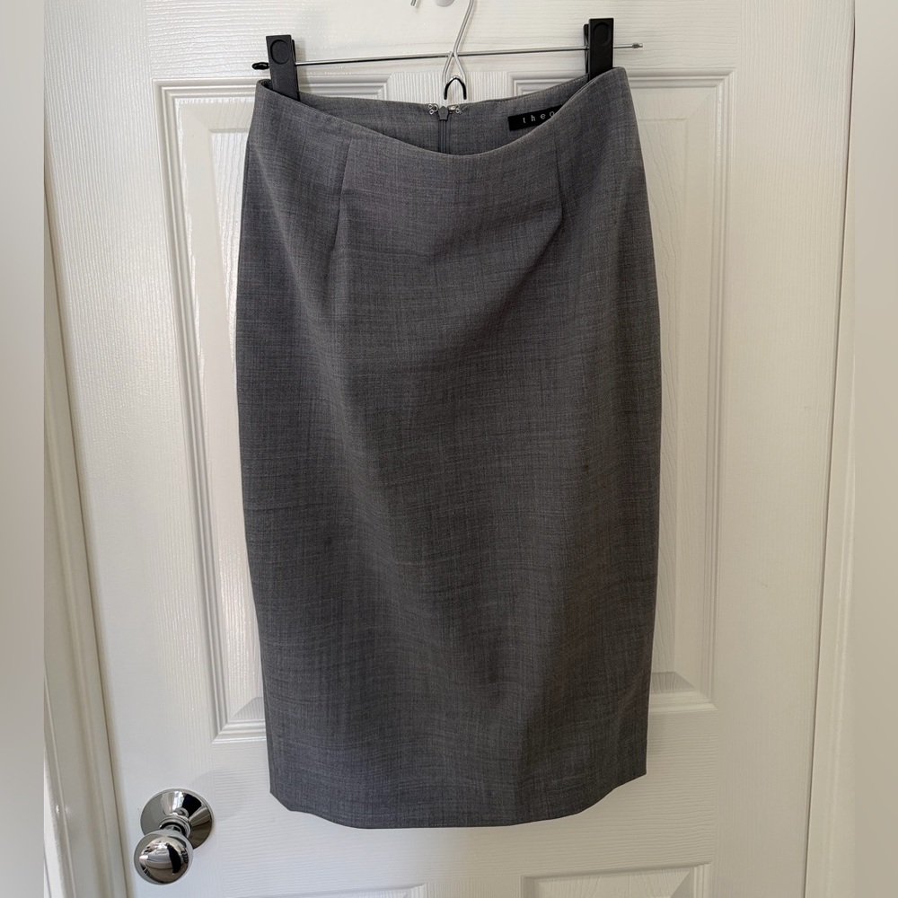 Theory Charcoal Pencil Skirt